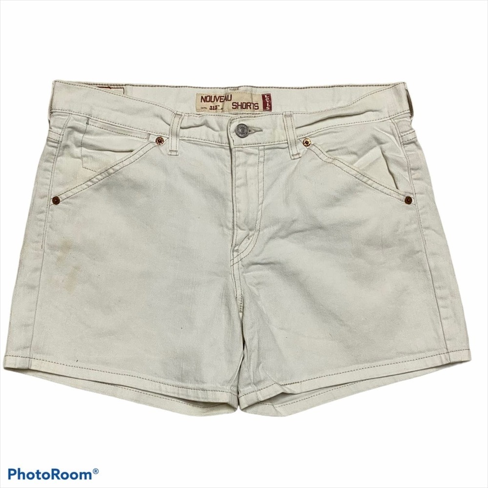 Levi's 515 Nouveau Stretch White Denim Jean Shorts 10